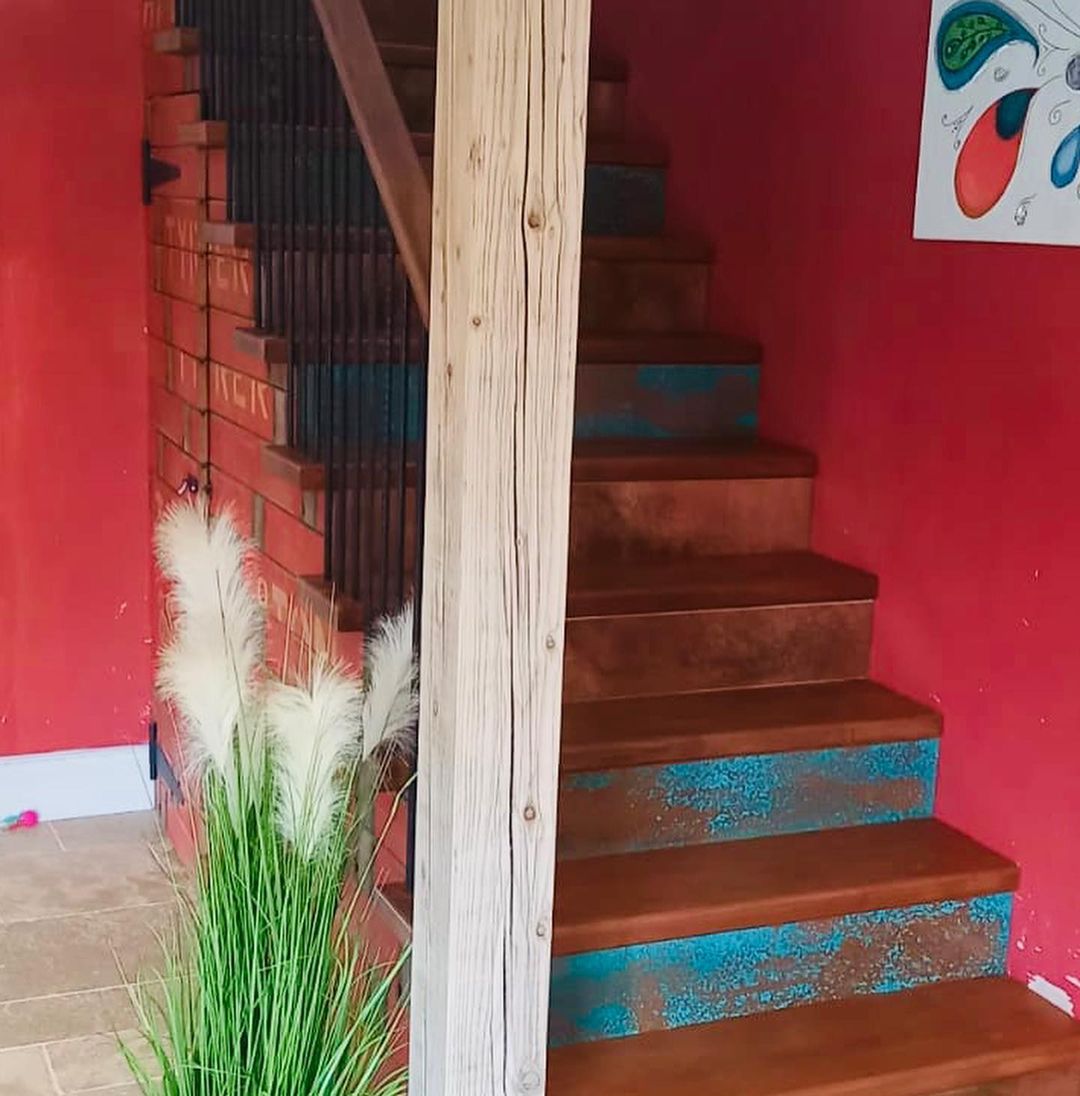 aged copper verdigris stair plates